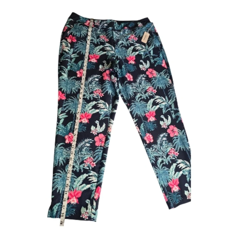 Tommy Bahama Everyday Pants Women's Navy Tropical Floral Active Stretch Size‎ XL - Picture 4 of 13